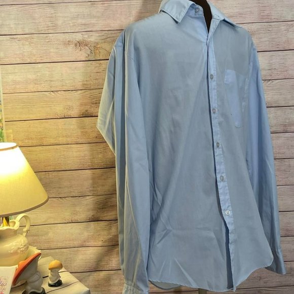 Barnaby Other - Barnaby Shirt Men's Blue Long Sleeve Button Up Collared Adult 15 1/2 - 34/35
